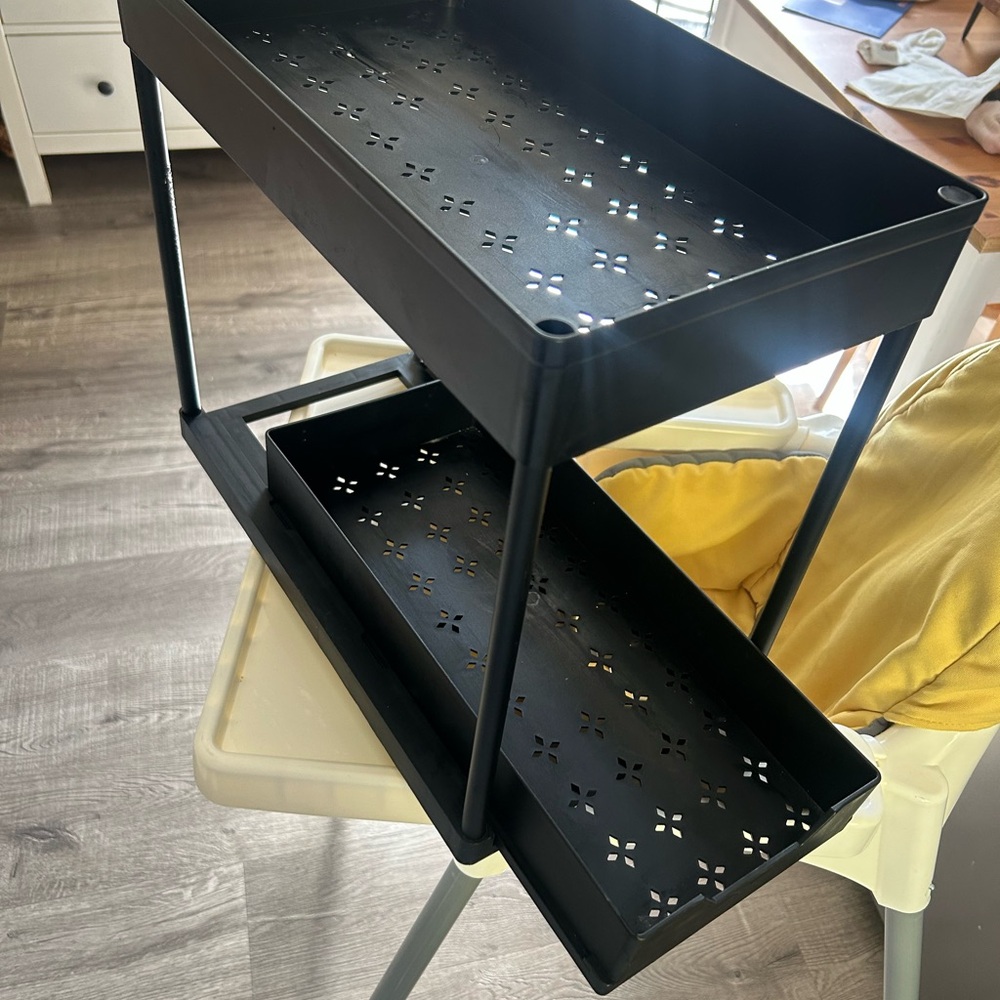 Black Metal Two-Tier Shelf